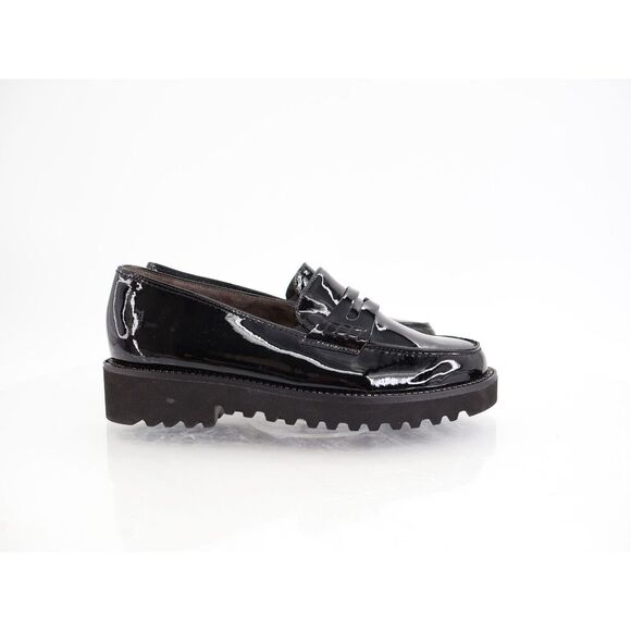 Paul Green Ariana Loafer Black Patent Leather Chunky Sole Gems UK 3.5 US 6 Comfy - Picture 2 of 15